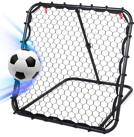 Leogreen Rebounder für Fußball, 84x84cm Fußball Rebounder Jugendlich, Teleskopische Stufenlose Einstellung Prellwand Fussball für EIN besseres und abwechslungsreiches Training