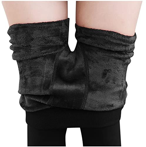 Legging Polaire Femme Hiver Pantalon Thermique Chaud et Doux avec Toison Extensible Collant Polaire Taille Haute Épais en Laine de Leggings Polaire pour Femme Automne Hiver Le Sport