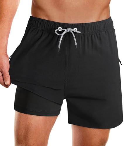 APTRO badshorts för män med blixtlåsfickor 2 i 1 snabbtorkande badbyxor med kompressionsfoder 02