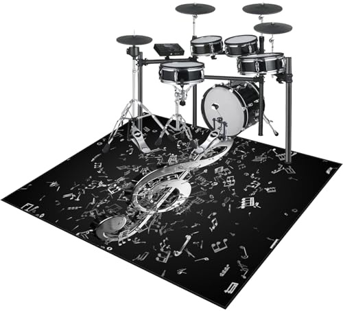 Schlagzeug Teppich E Drum mit Schallschutz, 160 x 140 cm Schlagzeugteppich Schallschutz Akustik Teppich rutschfeste Trommel Teppiche Schalldämmend Antivibrationsmatte Elektronisches Schlagzeug Kit