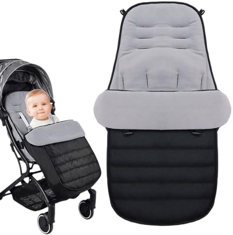 Rppiup Footmuff for Pushchair Universal, Soft Cosy Universal Footmuff for Stroller with Ultra-fine Fleece Lining, Waterproof Windproof Pushchair & Pram Footmuffs for Pushchair Stroller Pram (Gray)