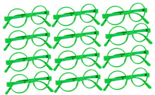 Mikinona Montature per Occhiali da Bambino Rotonde Senza Lenti, Accessori per Feste e Oggetti di Scena Fotografici, 30 Pezzi Color Verde, Leggeri e Comodi per Feste Cosplay e Compleanni