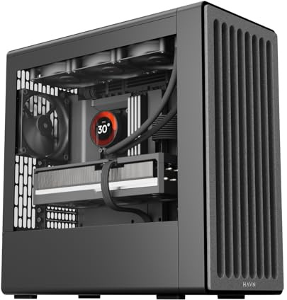 HAVN BF 360 Flow PC-Gehäuse mit 3 vorinstallierten Lüftern, Midi-Tower, Top Airflow, Tempered Glass - schwarz