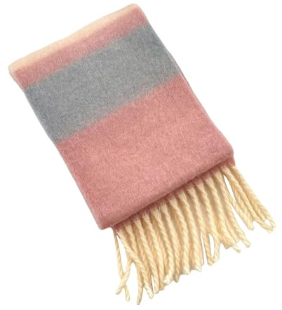 Uqezagpa Bufanda infantil colorida con flecos de arco iris, cálida y cómoda, bufanda larga para niños y niñas de 3 a 12 años, bufanda para niños y niñas de 3 a 12 años, Color: No. 6 unidades, Talla