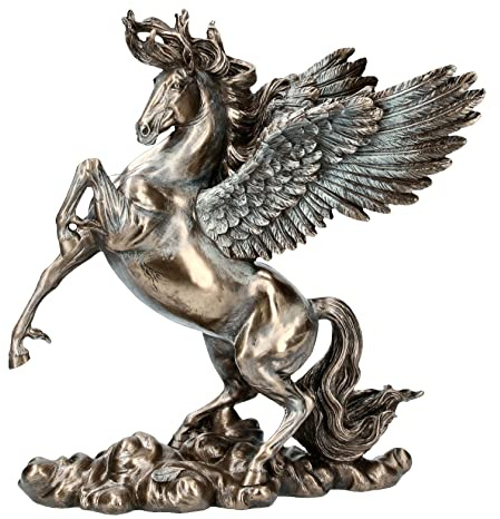 Veronese Pegasus Statue de la mythologie grecque du dieu du cheval ailé Finition bronze 28 cm
