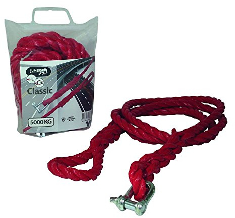 JUMBO 0126302 Abschleppseil 5 tonnen 3.5 Meter mit Aufbewahrungstasche mit Haken Abschleppgurt LKW Wohnmobile