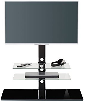 MAJA Möbel TV-Rack, Glas, Schwarzglas, 100,00 x 45,00 x 102,00 cm