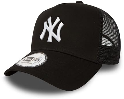 New Era New York Yankees Black White Edition A-Frame Adjustable Trucker Cap - One-Size