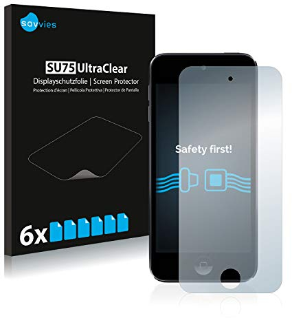 savvies Protector Pantalla para Apple iPod Touch (Gen.5/6/7) (6 Unidades) Película Ultra Transparente