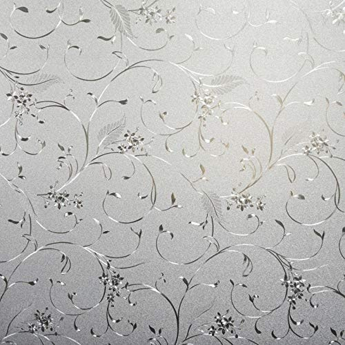 Niviy Summer Window Clings Window Privacy Film Wheat Flower Frosted Windows Glass Film No Glue Door Windows Covering for Office and Home Decoration,23.6 inches by 78.7 inches