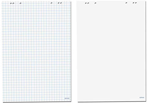 Herlitz Flipchartblock, 68x99cm 10 Böcke (5 Blöcke kariert/blanko + 5 Blöcke blanko/blanko)