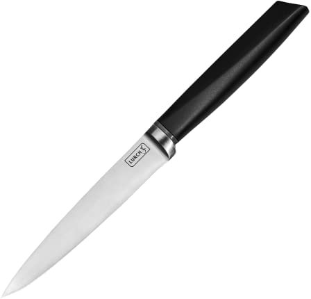 Lurch 230440 TANGO Universal-/Küchenmesser mit 12cm Klinge aus korrisionsbeständigem 3CR14 Messerstahl, Schwarz, Edelstahl
