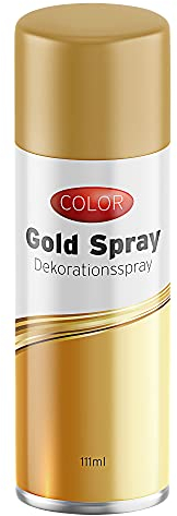 Dekospray zum Basteln 111ml | Spraydose gold | Weihnachten Glitzerspray Glanzspray (1 x Spraydose gold)
