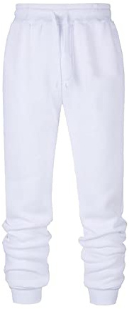 Ni_ka Pantalons De Sport Homme Confortable Jogger Slim Pantalon Taille Elastique Loisirs Jogging Fitness RandonnéE Harem Pants Blanc L