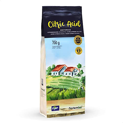 Nortembio Acido Citrico 700g. – Acido Citrico Anidro Concentrato 100 % Puro Certificato – Pulizia Domestica Multiuso – Senza OGM – E-Book Incluso