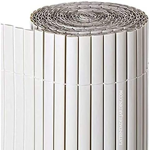 Suinga CANNE DOPPIO VOLTO 1,2 x 3 m, PVC bianco, conferisce un aspetto moderno, elegante e diverso al tuo giardino o terrazza