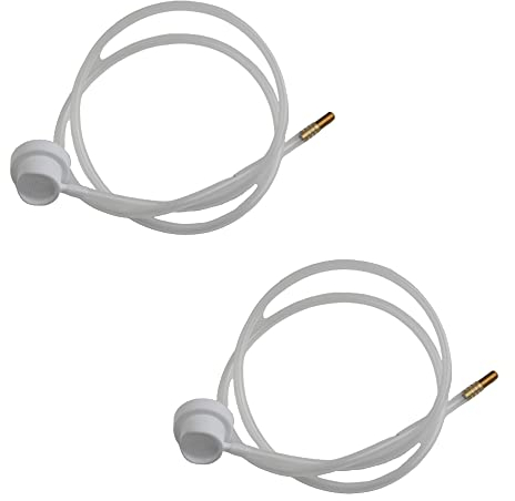 Puupaa Verlängerungs-Sprühschlauch-Set, flexibler transparenter Schlauch mit Metall-Sprühdüse, 61 cm, Weiß und Gold, 2 Stück