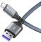 Sonero® Cavo di ricarica da USB-C a USB-A, cavo di ricarica per cellulare, cavo di ricarica rapida USB C, cavo USB tipo C, USB 2.0, 5 V/5 A, grigio/blu, 1,50 m