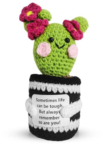 Patata positiva, cactus positiva Pocket Hug patate positive, lana di cactus, bambola con carta energetica positiva, mutmacher, portafortuna, creativo Plush Plushie, idea regalo