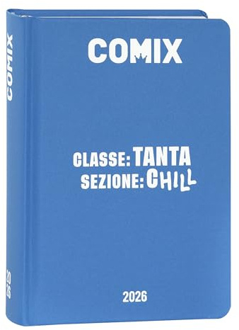 Comix - Agenda mini diaria de 16 meses, agenda escolar 2025-2026, con tapa dura, ideal para la escuela media y superior, 11 x 15,3 cm (alto), color avio