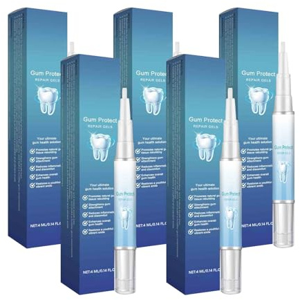 Teeth Whitening Pen, White Teeth Whitening Pen Dental Health Gum Shield Therapy Gel,Against Coffee Tea Smokers, Natural Bleaching Remove Stains at Home (One Size, 5PC)