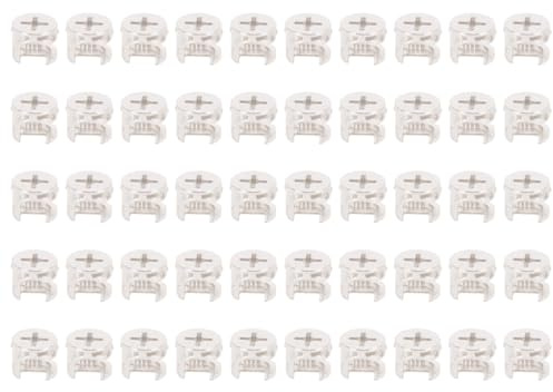 Gutol Confezione da 50 dadi di bloccaggio a camma da 12x10 mm – Connettore per giunti di mobili con collegamento a vite a camma