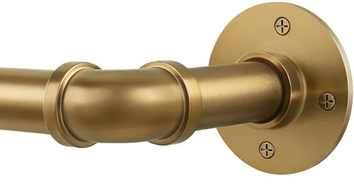 DEFYNEE Curtain Poles for Eyelet Curtains, 80-218cm Gold
