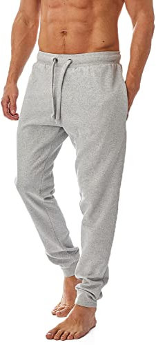 Iron Mountain Pantalon de Jogging pour Homme en Fil recyclé, Pantalon de Sport, Pantalon d'entraînement avec Revers, Gris Clair Chiné, M