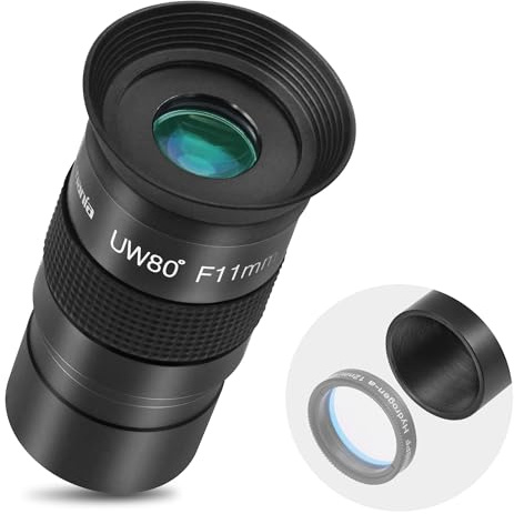 Astromania Telescope Eyepiece, 80 Degree Ultra Wide Angle Eyepiece for Telescope 11mm, Fully Multi-Coated Telescope Accessories, Standard 1.25 inch Filter Thread for Planetary Astronomy Observation