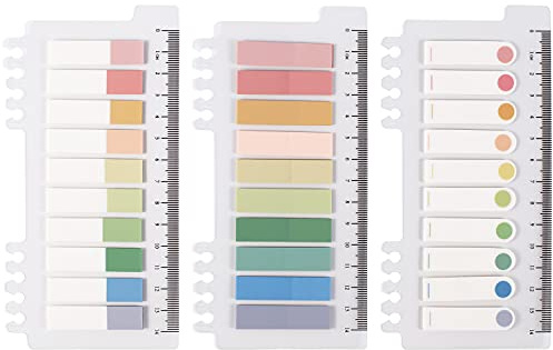 30 Colores Notas Adhesivas Grabable Marcador de Página Tiras de Resaltador de Texto 200 piezas/ paquetes, 3 paquetes (Morandi)
