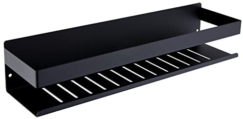 KigKog® Mensola da Doccia Senza Foratura - Mensole Bagno Autoadesivo Nero Opaco Organizzatore da Parete, Acciaio ​Inox Adesivo Portaoggetti Doccia 40CM, K07-40MB