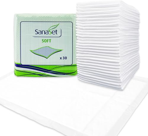 Premium Einweg Inkontinenzunterlagen - maximaler Schutz, hohe Saugfähigkeit - Wickelunterlagen wasserdicht für trockene Matratze, Bett, Stuhl, Boden | Erwachsene, Senioren, Babys (60x60, 60)