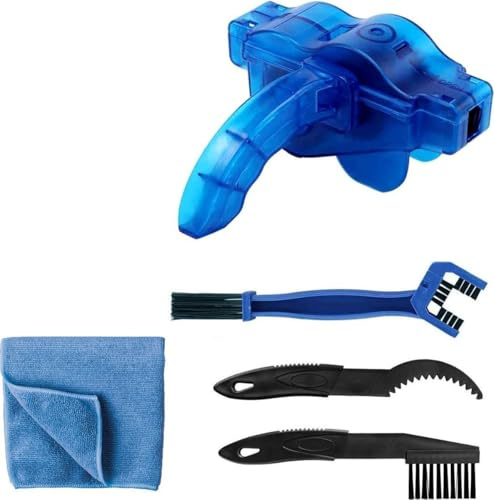 Innovaland Pulitore per catena della bicicletta - Pulizia della catena - Spazzola per catena - Spazzola per la pulizia della bici - Sgrassatore per bici - Detergente per catena - Lubrificante per