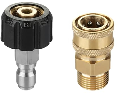 2-Teiliger Hochdruckreiniger-Adapter, Hochdruckreiniger-Adapter-Set, M22-Waschmaschinen-Adapter-Schnellanschluss, Hochdruckreiniger-Pistolen-Adapter, 1/4 Zoll Hochdruckreiniger-Schlauchanschluss