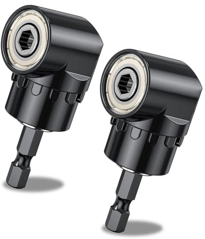 Cfcyhla Avvitatore angolare da 105°, 2 punte ad angolo retto, cacciavite angolare da 105°, adattatore con supporto magnetico da 1/4 pollici, adattatore per foratura dello spazio stretto