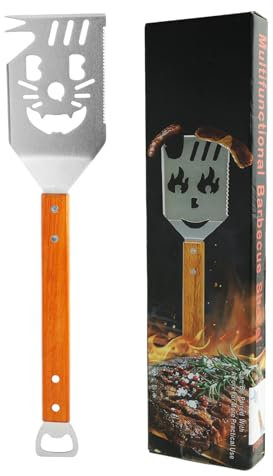 Spatule Barbecue 7 en 1, Ustensiles Barbecue Uniques, Ustensile Innovant pour Camping et Barbecue en Plein Air, pour Hommes