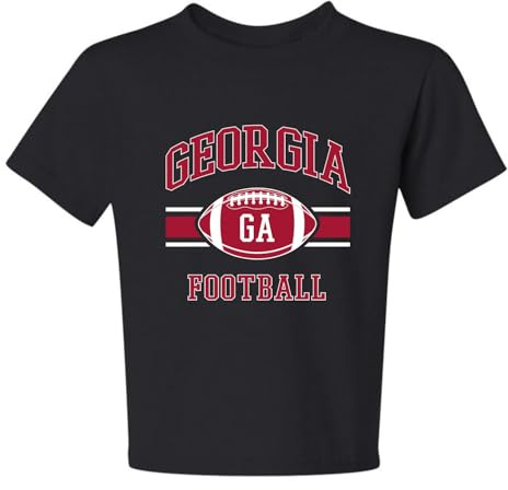 Georgia Football Team, College Football Fan Shirt – Vintage American Team Design, Game Day Apparel, Retro USA Sports Unisex Boys Girls Youth Shirt, Black, Medium