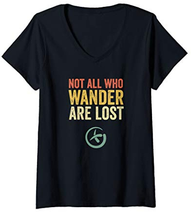 Womens Vintage Geocaching Gift Gear Shirt Retro Geocache V-Neck T-Shirt