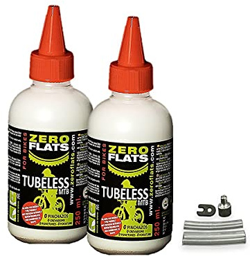 ZEROFLATS Anti-Puncture Sealant for Bicycle Tires - 8.45oz | Standard, Tubeless and Tubular Tires | All Bike Tires | Ultra-Fast Liquid | Clean and Easy to Use | Required Tool Included