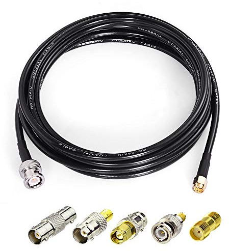 Superbat SMA hane till BNC hane RG58 kabel 3 m + 5 st RF koax-adapterkit
