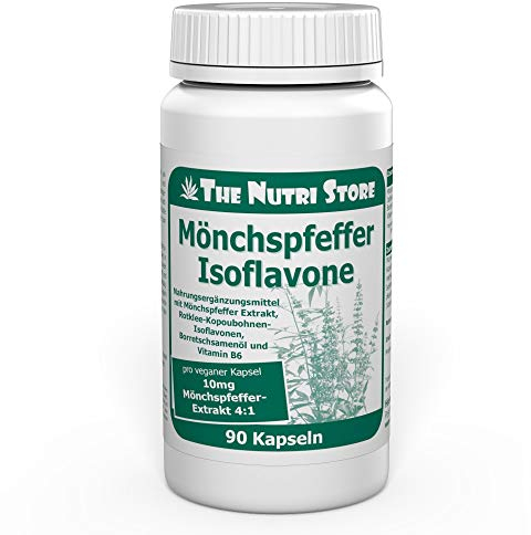 Mönchspfeffer 10 mg Extrakt Isoflavone 46 mg - Nahrungsergänzungsmittel mit Mönchspfeffer Extrakt, Rotklee-Kopoubohnen-Isoflavonen, Borretschsamenöl und Vitamin B6