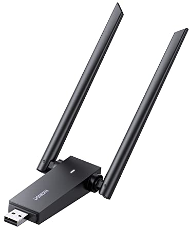 UGREEN Adaptador WiFi USB AC1300Mbps Dongle Dual Antena WiFi Dongle USB 3.0 Dual Band 5GHz/2.4GHz Adaptador Red Inalámbrico Pincho WiFi para PC Compatible con Windows 11 10 8 7 Mac OS Linux