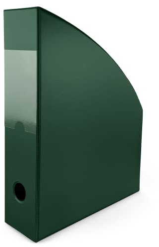 Netuno 1 x stående samlare plast kartong A4 mörkgrön ryggbredd 7 cm tidskriftsmapp skrivbord förvaring organiserare arkiv ståsamlare tidningssamlare fil arrangör tidningshållare tidningsbox