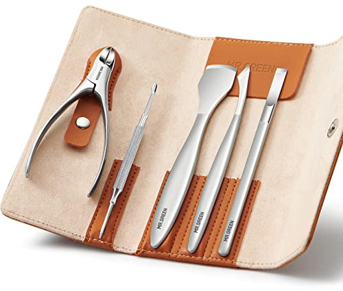 MR.GREEN Set di 5 coltelli per pedicure in acciaio inossidabile incarnito forbici per unghie dei piedi rimozione del callo, raschietto per pelle morta rimozione cuticole strumenti per pedicure