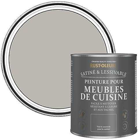 Rust-Oleum Dark Grey Scrubbable Kitchen Cupboard Paint in Satin Finish - Gorthleck 750ml