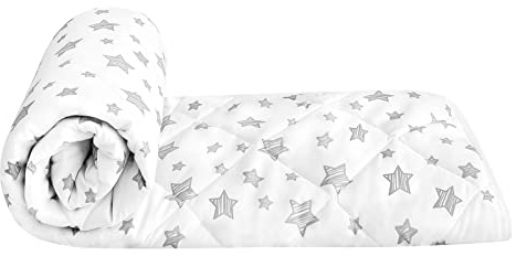 Toddler Comforter Down Alternative Lightweight, Crib Comforter Quilted Kids Blanket with White Star Print, Ultra Soft and Comfortable Baby Comforter Toddler Quilt, 39x47 Inches
