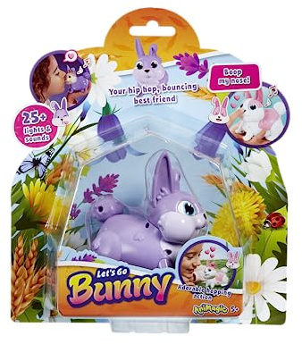 Animagic: Lets Go Bunny - Purple | Your Hip, Hop Bouncing Best Friend! | Interactive Walking Pet Bunny with Over 25 Lights and Sounds | For Ages 5+