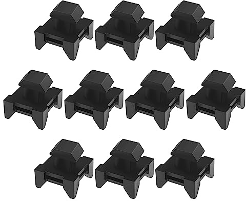 Be In Your Mind 10 clips de ranura para cables, soportes para perfiles de aluminio de 9,5 mm, bloques de instalación de conductos de cables, color negro, 15 x 9,5 mm