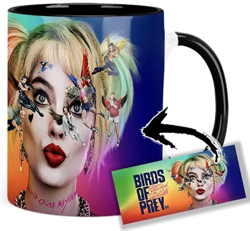 Birds Of Prey Margot Robbie Harley Quinn Tasse Innen & Henkel Schwarz Keramikbecher Mug