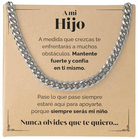 SOFIA FERRER Regalo Hijo, Colgante Hombre, Regalos para Hijo, Collar Acero Inoxidable, Regalos Originales para Hombre Joven, Cumpleaños, Regalo Madres a Hijos, Navidad (Hijo)
